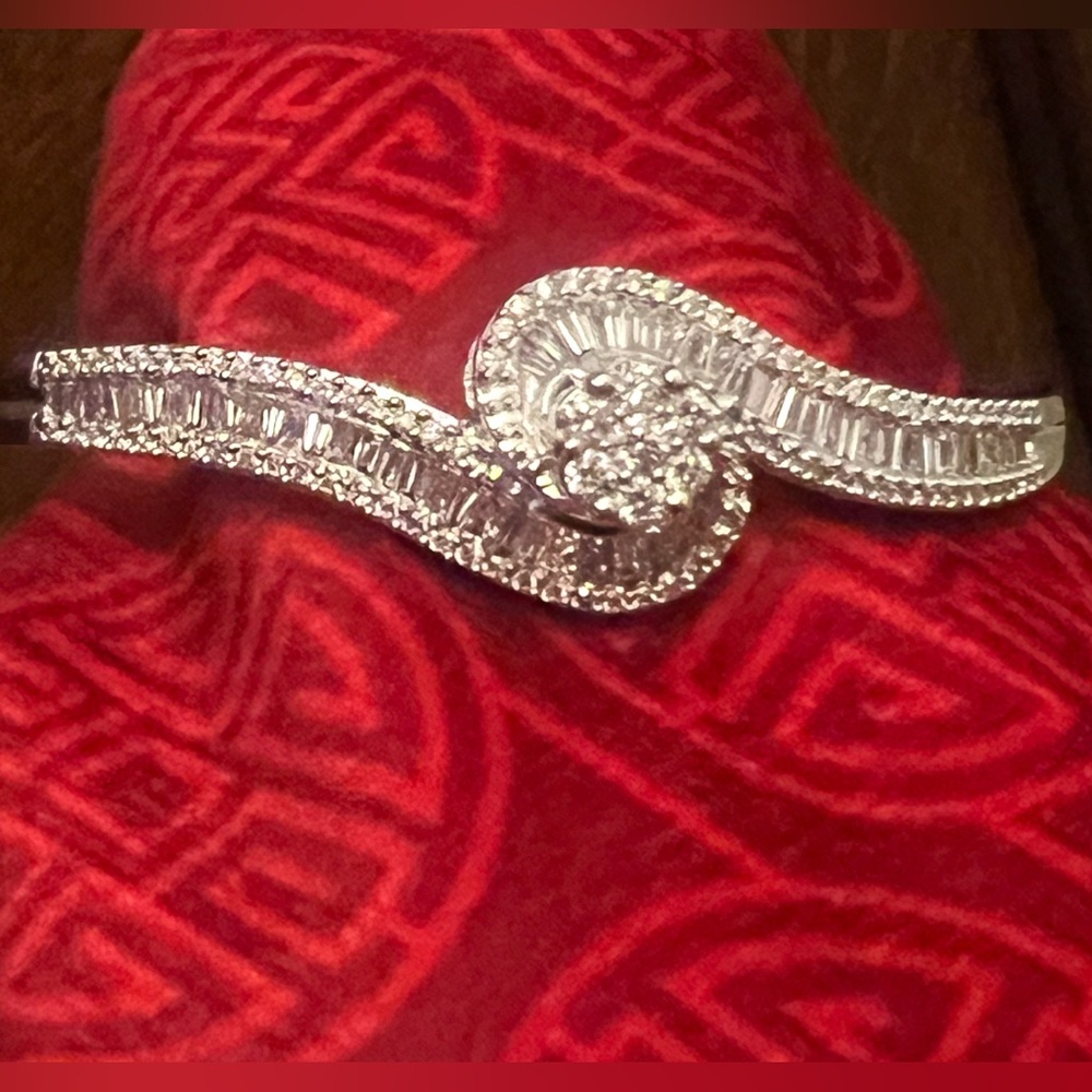 SOLD-Solid 14k White Gold Bracelet w/151 Natural Diamonds/Baguette & Round NWT